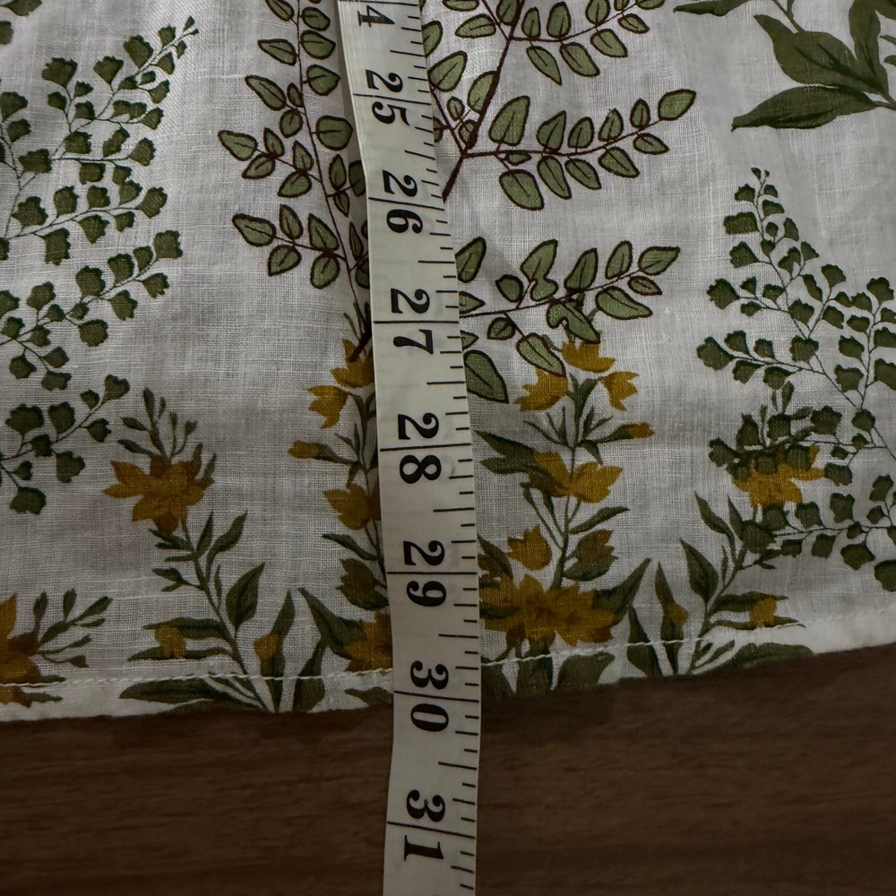 Cynthia Rowley Button Down Shirt Womens XL White Linen Botanical Print Excellent - Picture 7 of 7
